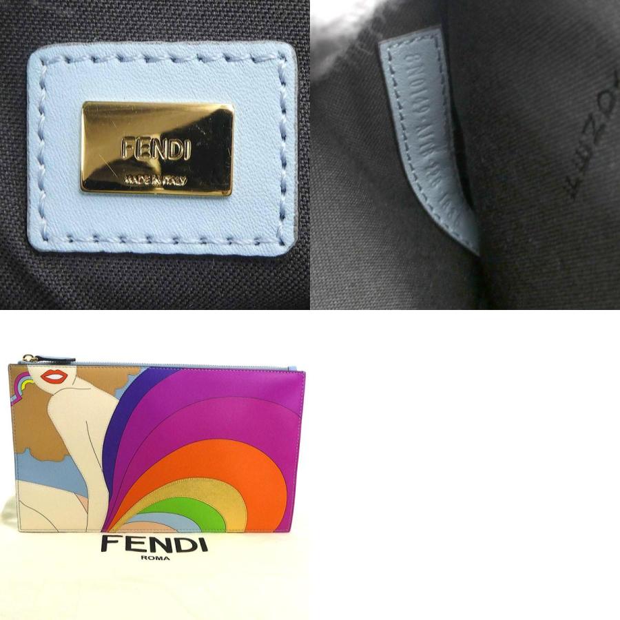 FENDI（フェンディ） ポーチ クラッチバッグ レザー マルチカラー