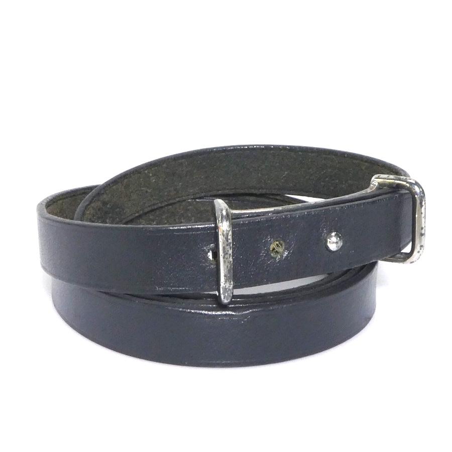 エルメス　HERMES ブレスレット　レザー　黒　革 HERMES（エルメス） ブレスレット レザー/メタル ブラック/シルバー