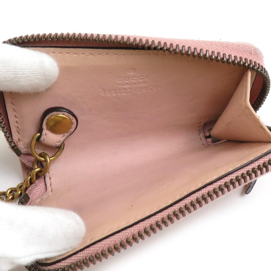 GUCCI（グッチ） キーケース GGマーモント レザー/メタル ピンク