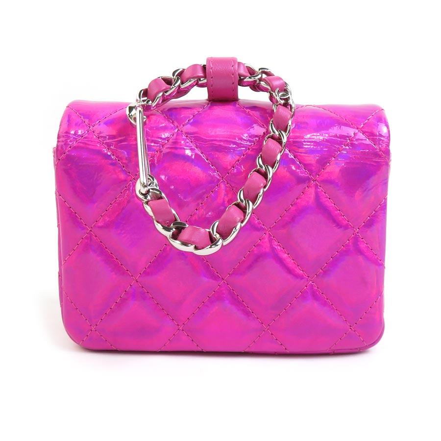 CHANEL シャネル チャーム ポーチ ミニバッグ マトラッセ パテント 