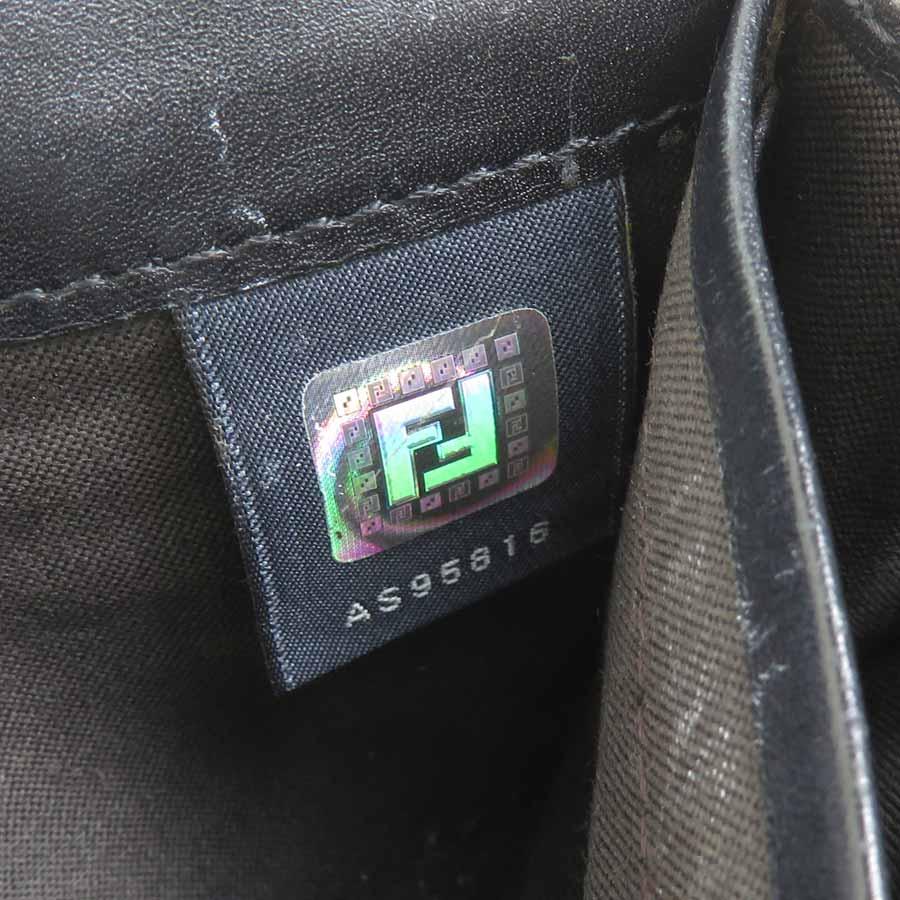 【未使用】フェンディ ズッキーノ 長財布 ラウンド キャンバス レザー ロゴ金具 FENDI（フェンディ） 長財布 ズッキーノ キャンバス/レザー ブラック