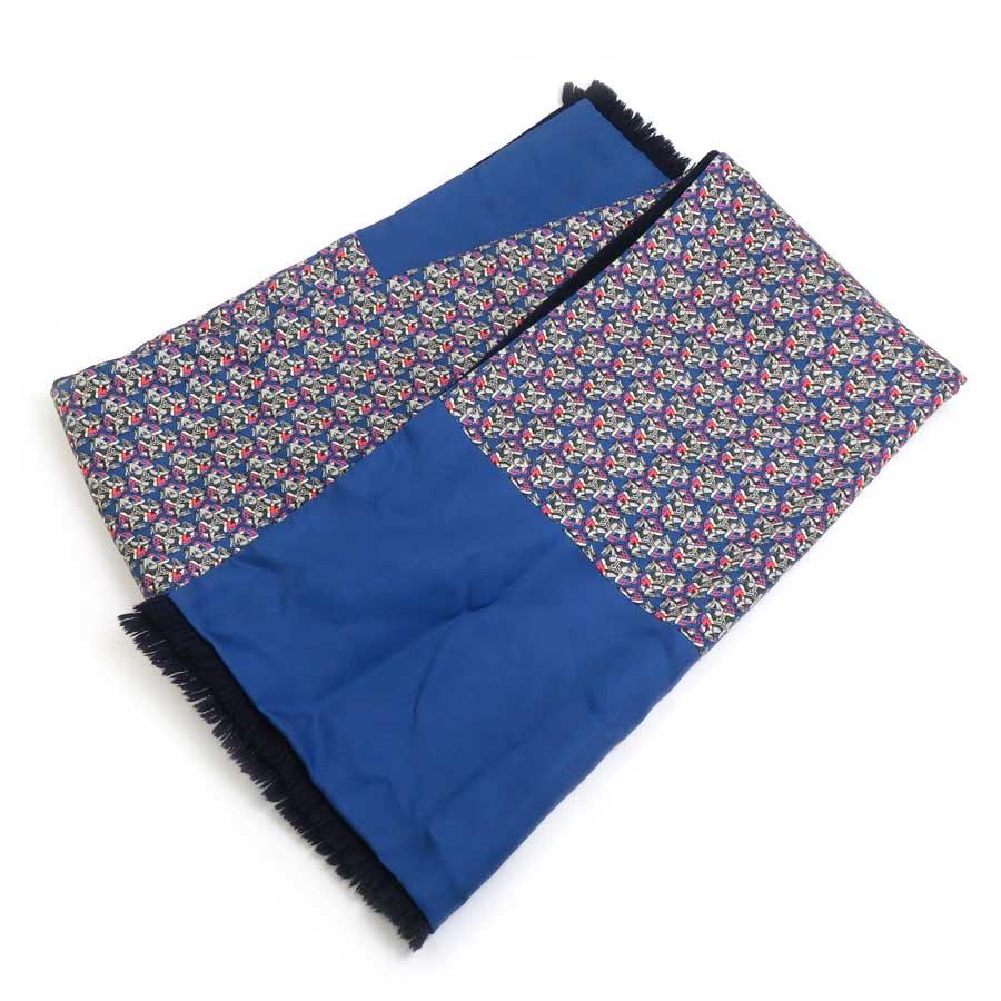 HERMES エルメス スカーフ ショール ブルー/ネイビー/マルチカラー 14067 レディース【中古】 e60079a HERMES（エルメス） スカーフ ショール シルク/アンゴラ ブルー