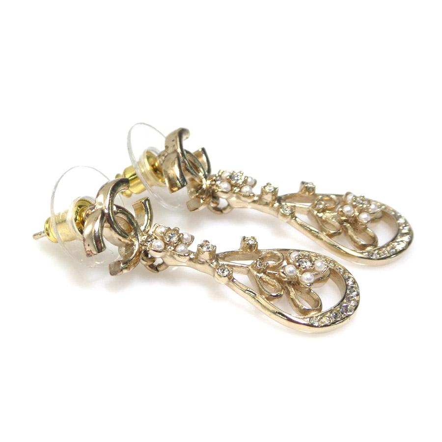 CHANEL シャネル ピアス ココマーク メタル/ラインストーン