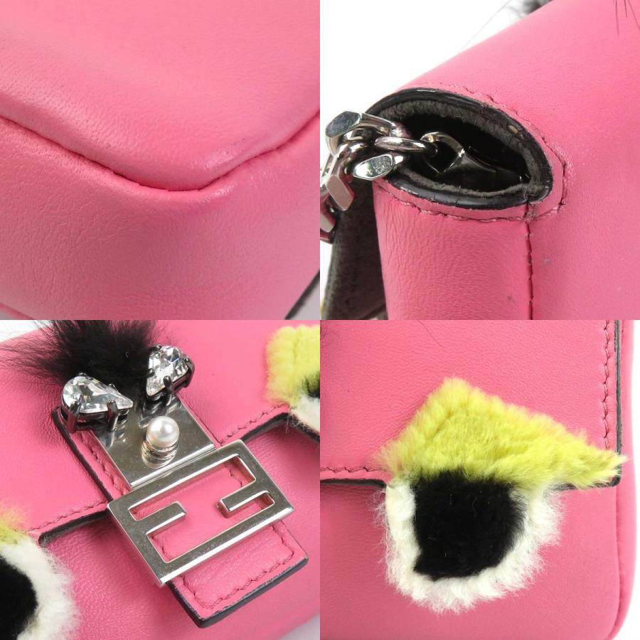 FENDI ナノ バゲット レザー ピンク 斜め掛けショルダーバッグ FENDI フェンディ 斜め掛けショルダーバッグ ハンドバッグ マイクロ