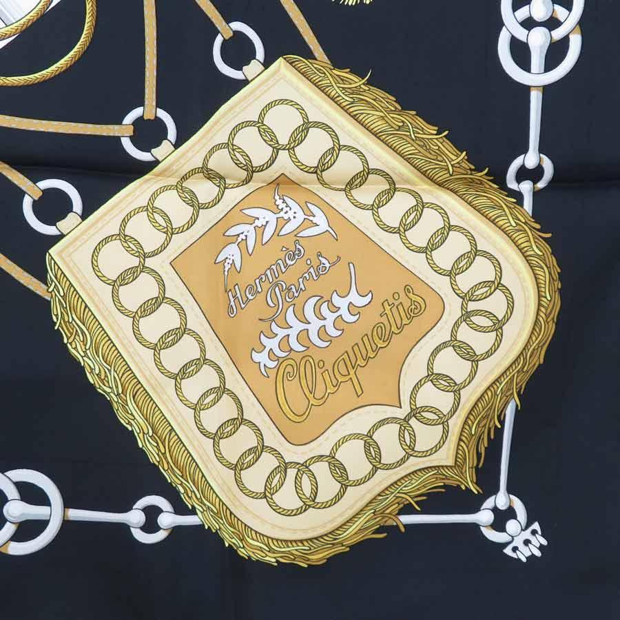 HERMES（エルメス） スカーフ カレ90 Cliquetis シルク ブラック