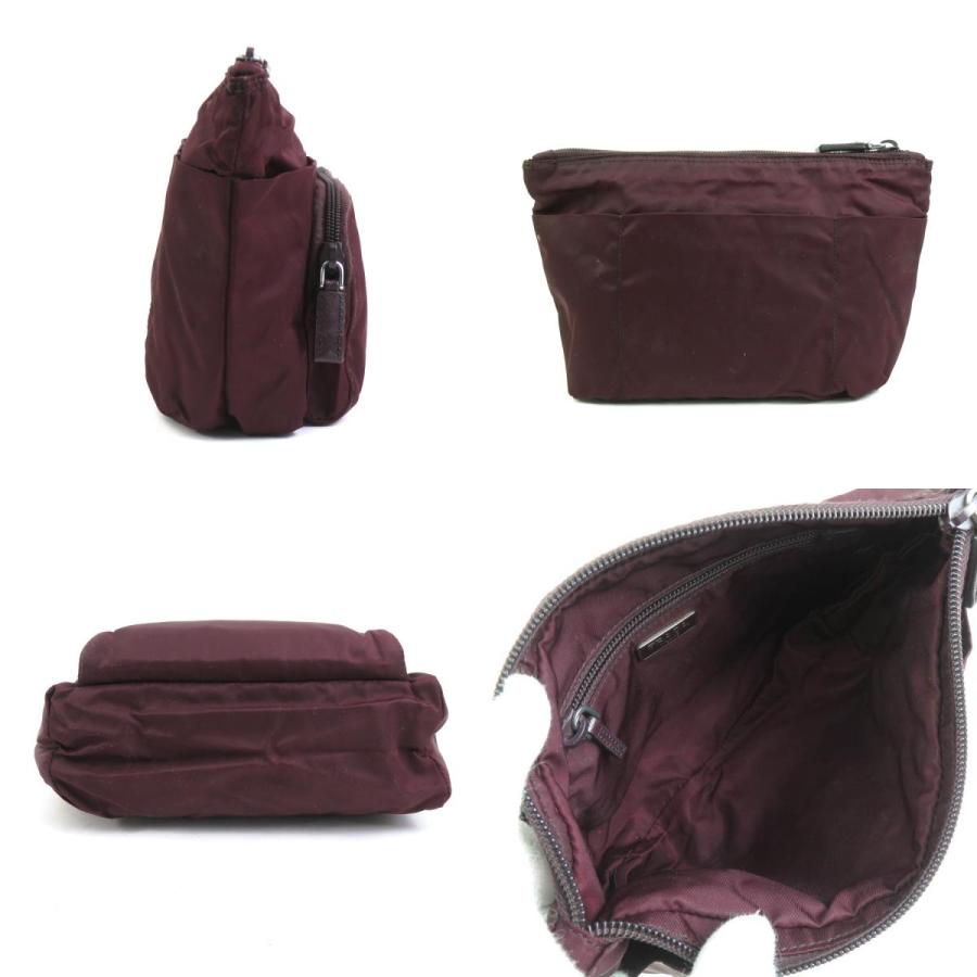 【良品】【プラダ】ミニポーチ ナイロン 化粧ポーチ 小物入れ マルチケース PRADA（プラダ） ポーチ マルチケース ナイロン ボルドー : ブランド