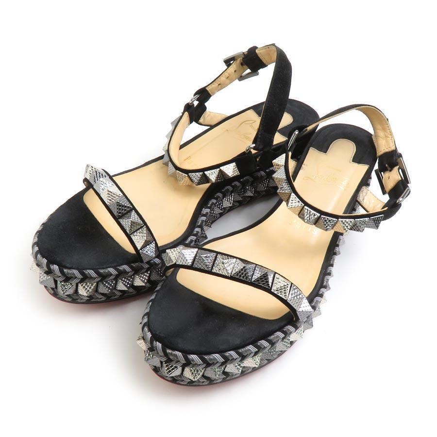 Christian Louboutin クリスチャンルブタン サンダル ベロア ブラック  