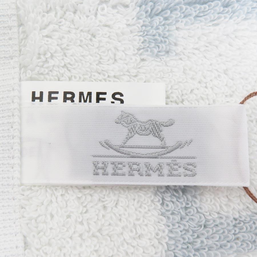 エルメス HERMES タオル ベビータオル コットン ライトブルー/ホワイトの画像