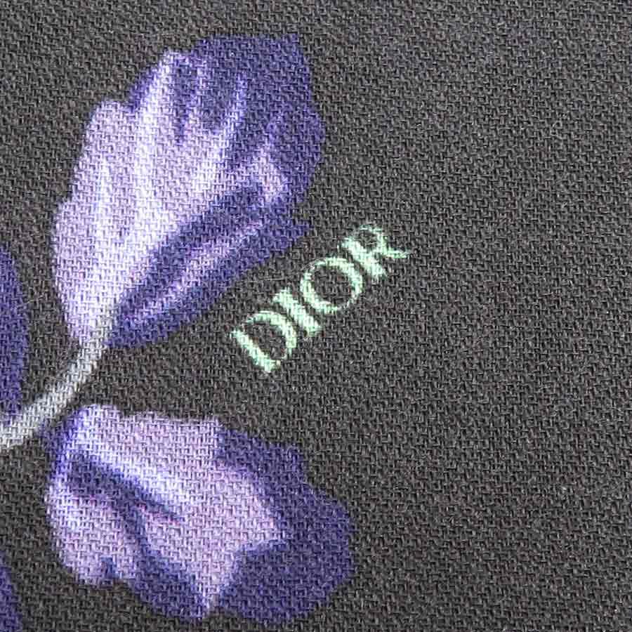 クリスチャンディオール Christian Dior ショール スカーフ ウール/シルク ブラック/グリーン/パープル レディース 送料無料【中古】 e60158a クリスチャンディオール Christian Dior ショール スカーフ ウール