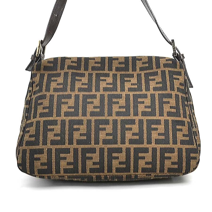 FENDI(フェンディ) ショルダーバッグ マンマバケット/ズッカ柄 26776 ブラウン×黒 レザー FENDI（フェンディ） ズッカ マンマバケット ショルダーバッグ