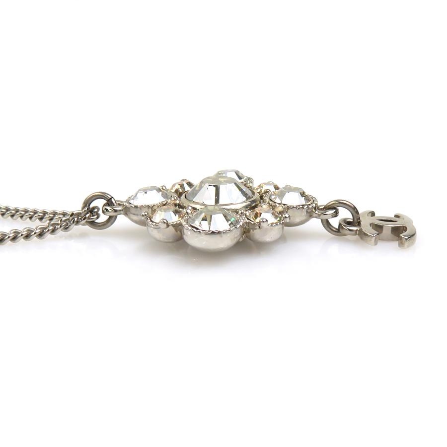 シャネル　ネックレス　ココマーク　メタル　ラインストーン　シルバー　美品 CHANEL（シャネル） ネックレス ココマーク メタル/ラインストーン