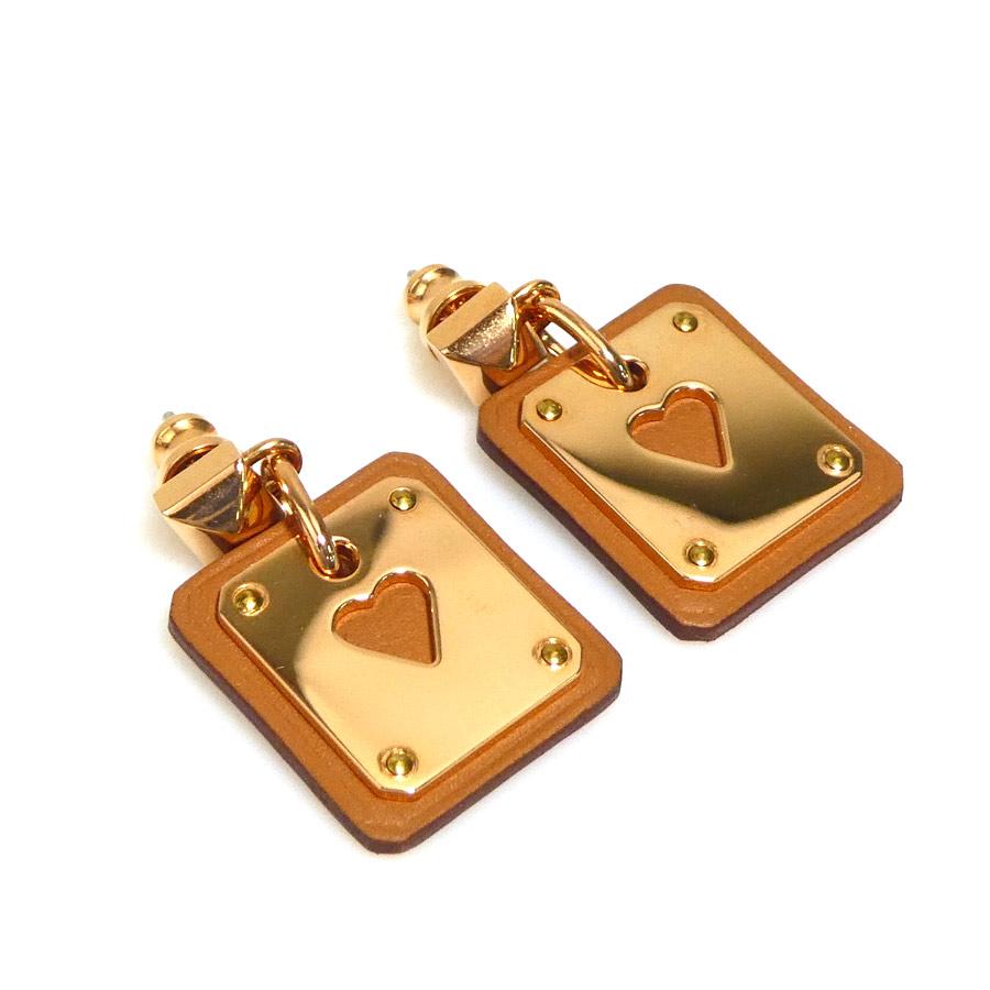 HERMES ピアス アス・ドゥ・クール HERMES（エルメス） ピアス アス ドゥ クール GP/レザー ピンク