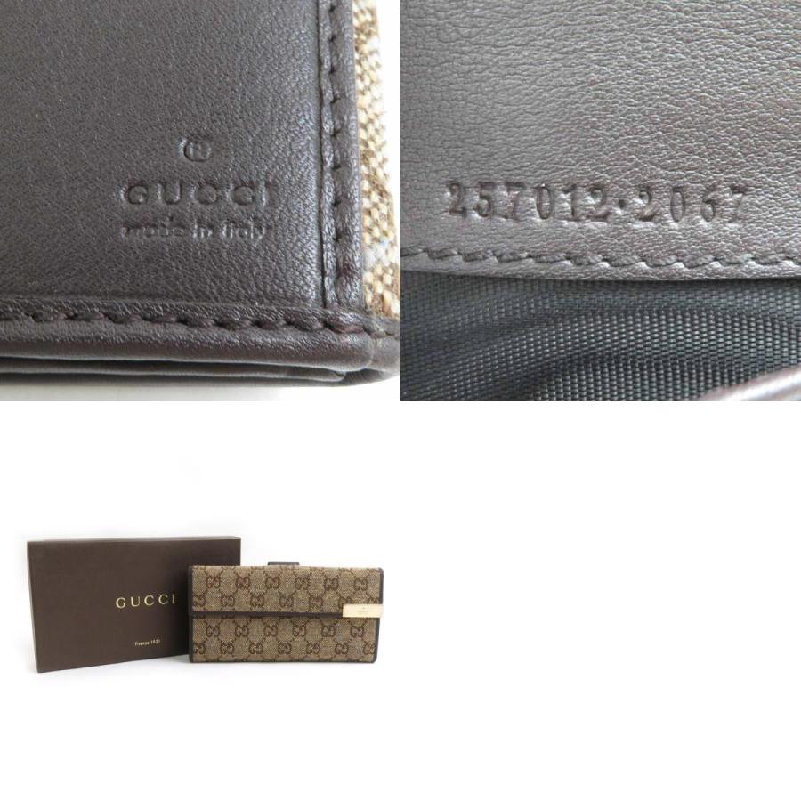 GUCCI グッチ 二つ折り長財布 キャンバス/レザー ベージュ GUCCI グッチ 二つ折り長財布 キャンバス/レザー ベージュ