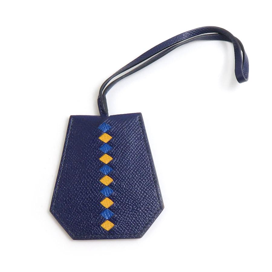 HERMES エルメス チャーム クロシェット レザー/メタル ネイビー