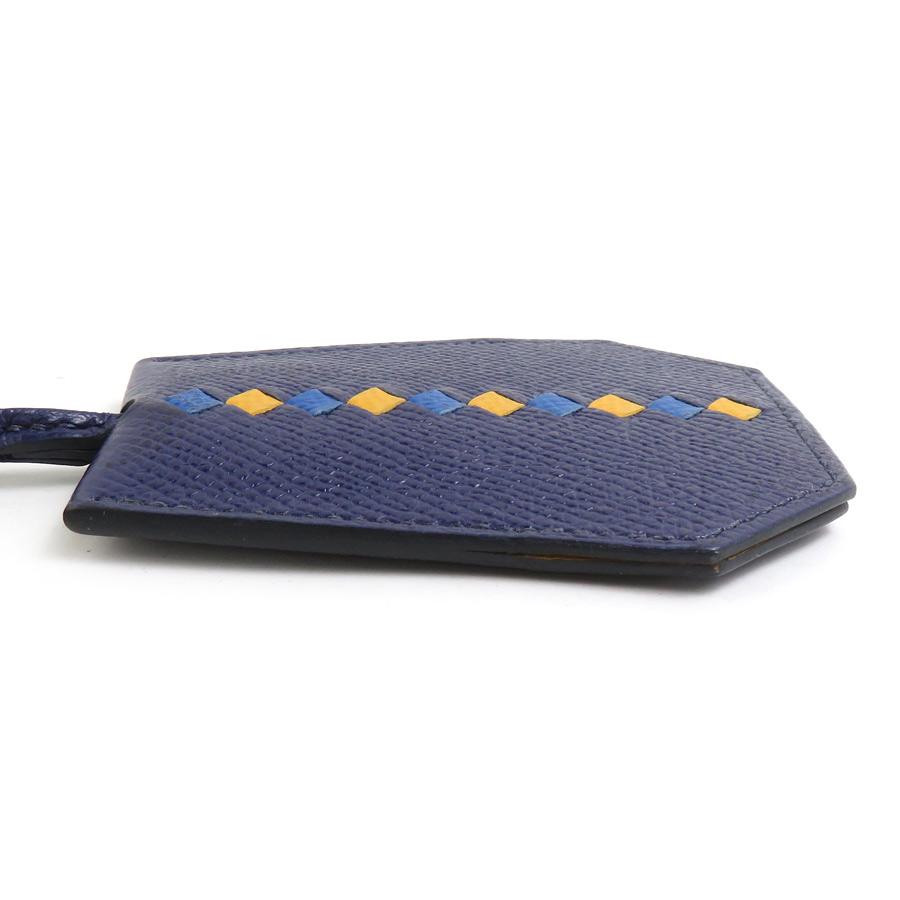 HERMES エルメス チャーム クロシェット レザー/メタル ネイビー