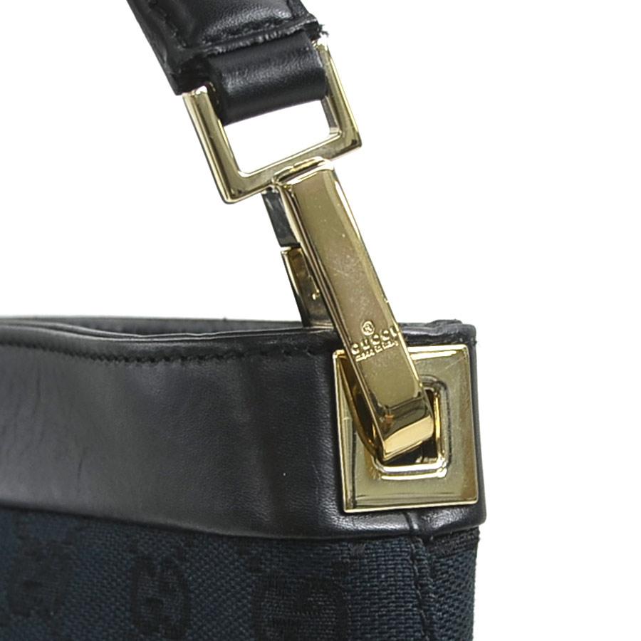 GUCCI（グッチ） ショルダーバッグ GGキャンバス/レザー ブラック
