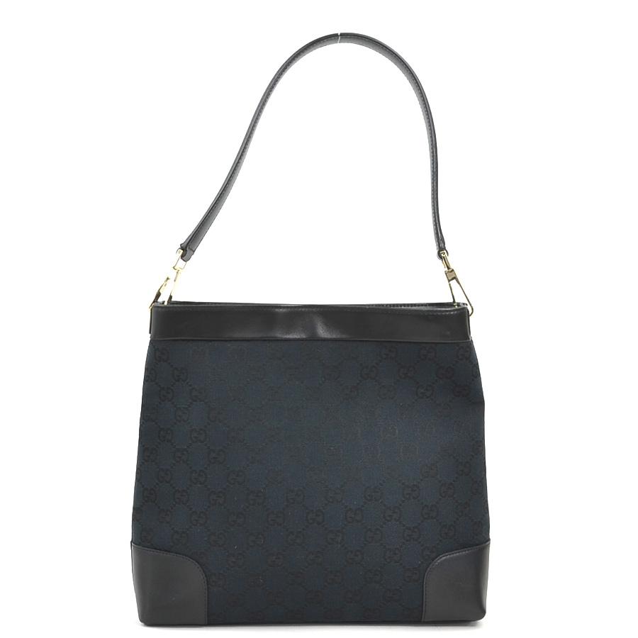 GUCCI（グッチ） ショルダーバッグ GGキャンバス/レザー ブラック