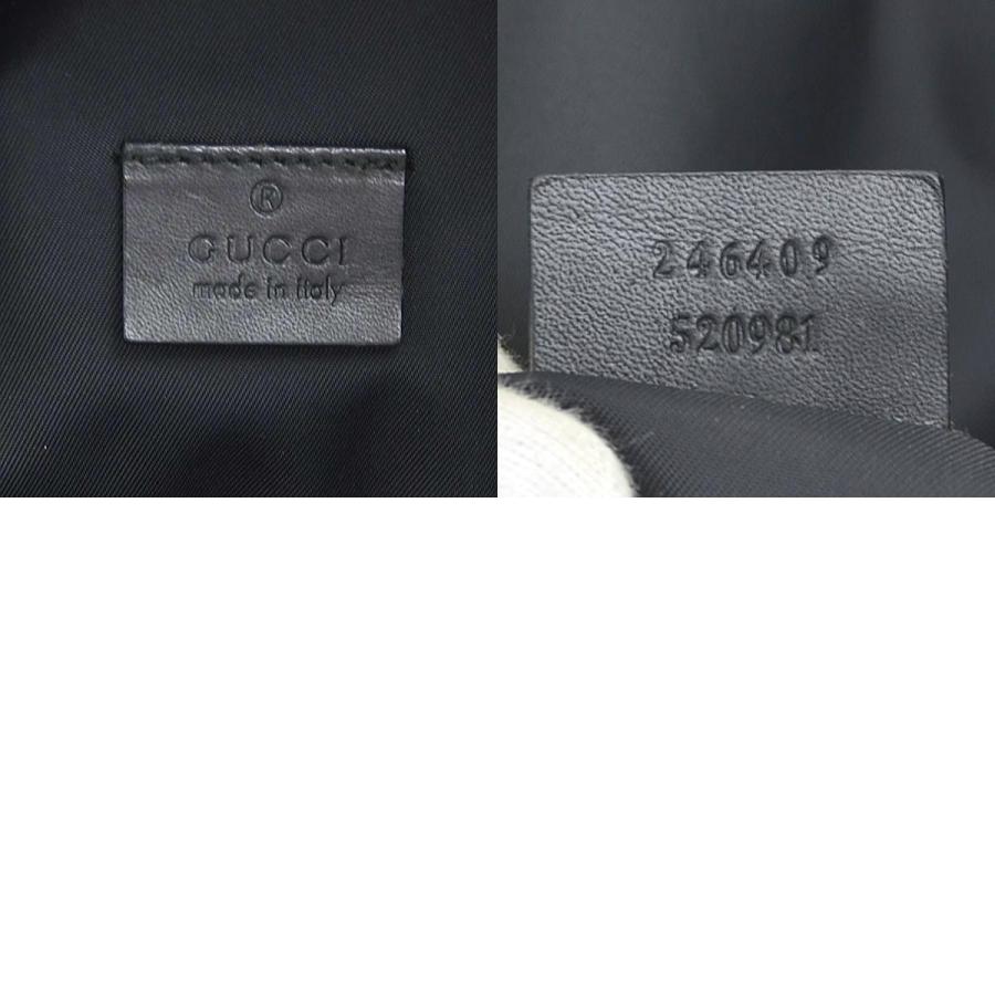 GUCCIグチ キャンバスボディバッグ ブラック GUCCI（グッチ） ボディバッグ ウエストバッグ ナイロンキャンバス