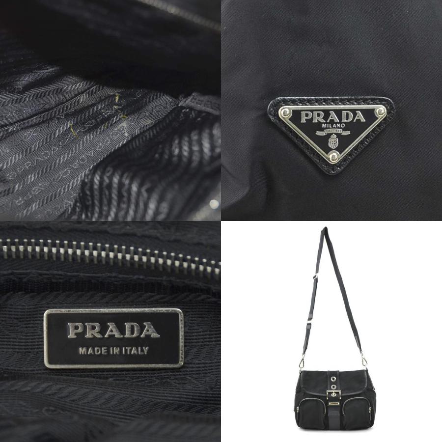 PRADA プラダ 斜め掛けショルダーバッグ ナイロン ブラック : ブランド