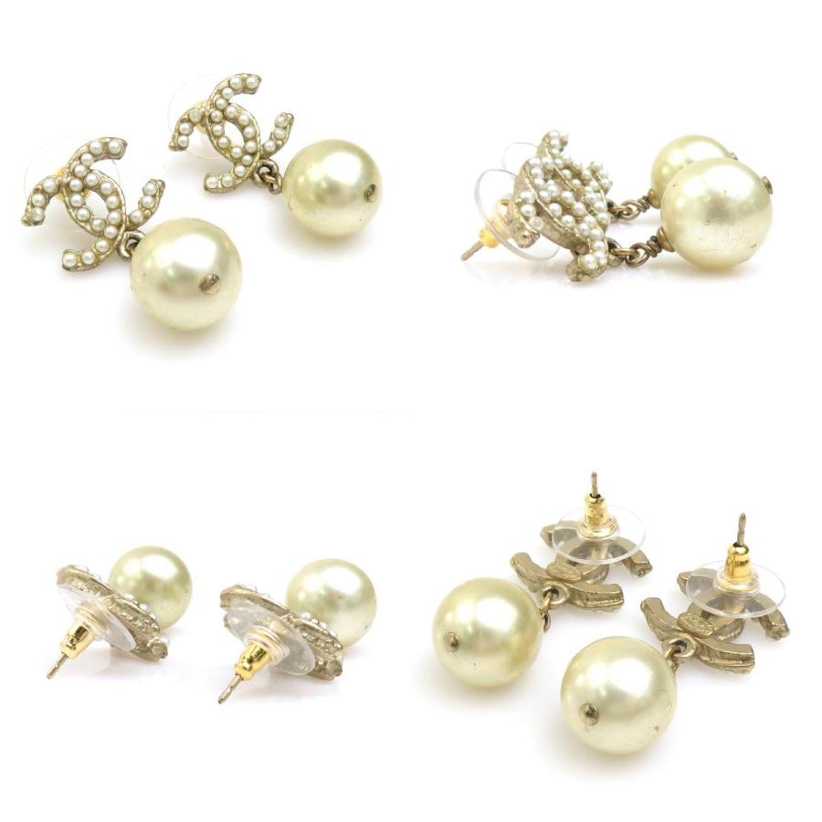 CHANEL シャネル ピアス ココマーク メタル/フェイクパール ゴールド  