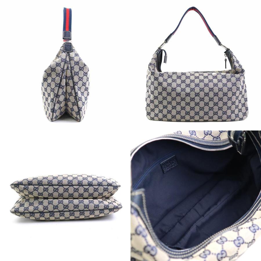 GUCCI グッチ ショルダーバッグ GGキャンバス ネイビー/ベージュ