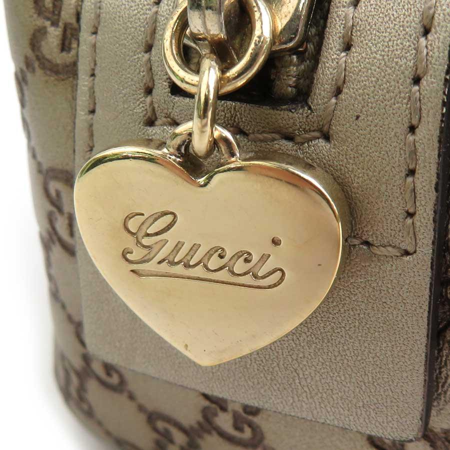 GUCCI（グッチ） ポーチ マイクログッチシマ レザー ゴールド