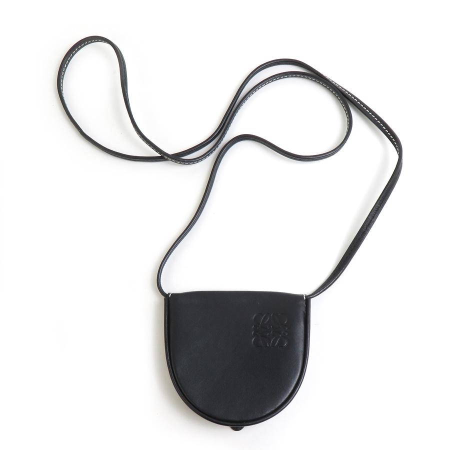 LOEWE ロエベ コインケース ヒールポーチ レザー ブラック : ブランド  