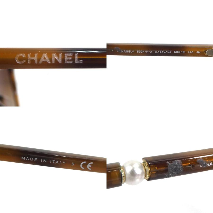 CHANEL（シャネル） サングラス プラスチック/フェイクパール ブラウン