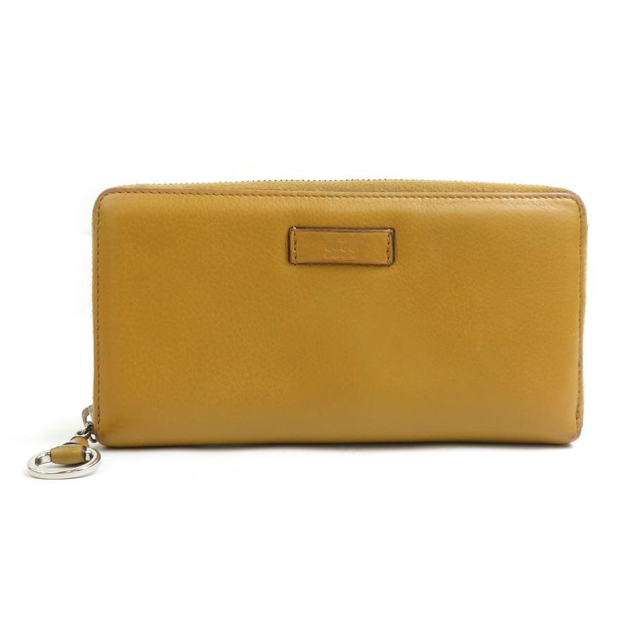 GUCCI（グッチ） ラウンドファスナー長財布 レザー ベージュブラウン