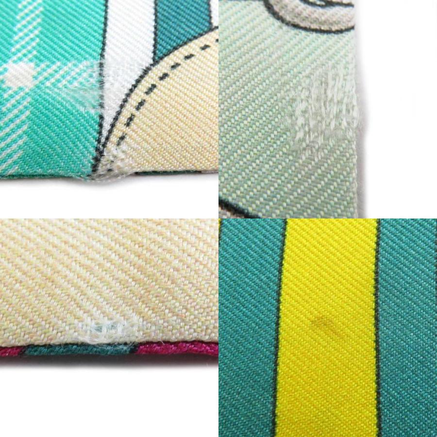 HERMES エルメス スカーフ ツイリー シルク グリーン/マルチカラー  