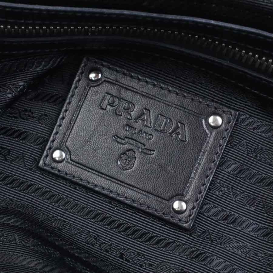 PRADA（プラダ） ハンドバッグ ナイロン/レザー ブラック : ブランド