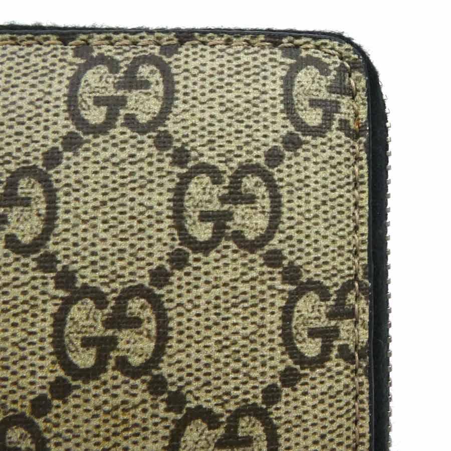 GUCCI GGキャンバス ラウンドファスナー長財布 ブラウン GG グッチ ラウンドファスナー長財布 レディース GUCCI ラウンド