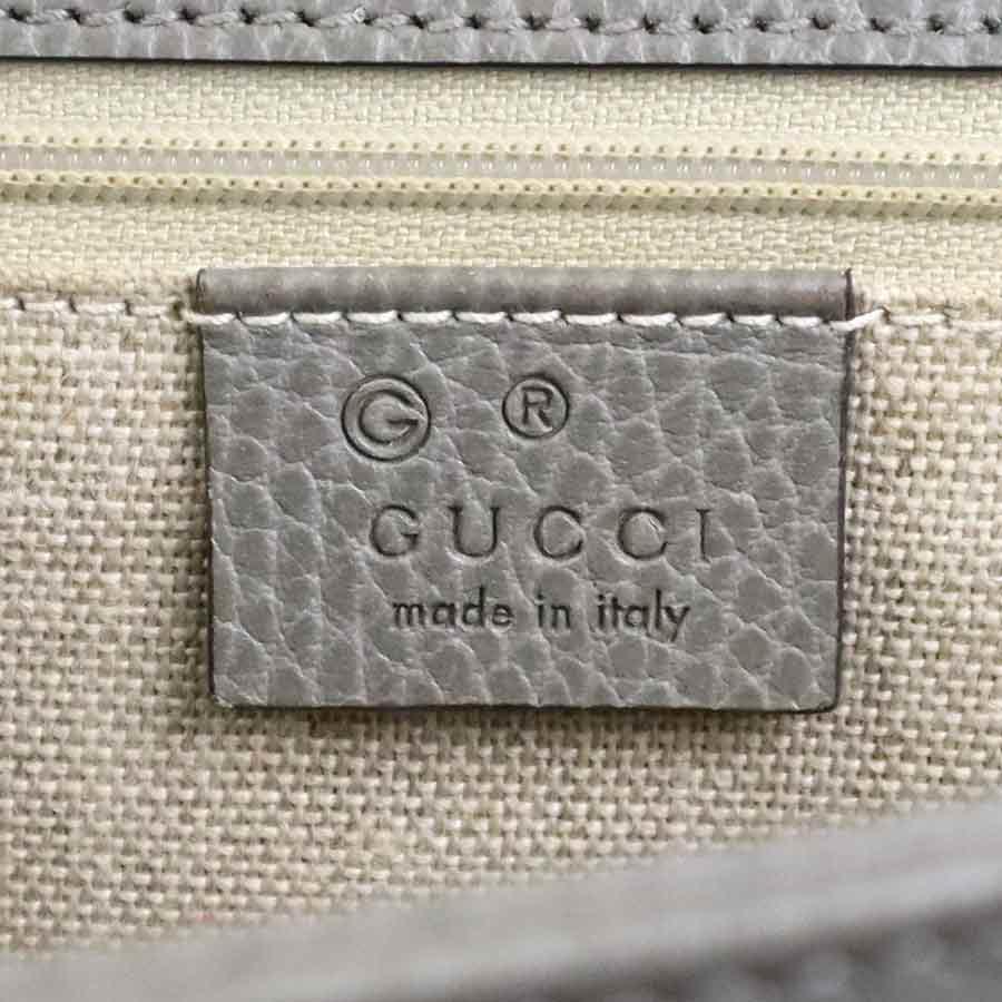 グッチ GUCCI ショルダーバッグ インターロッキングG レザー グレー_14