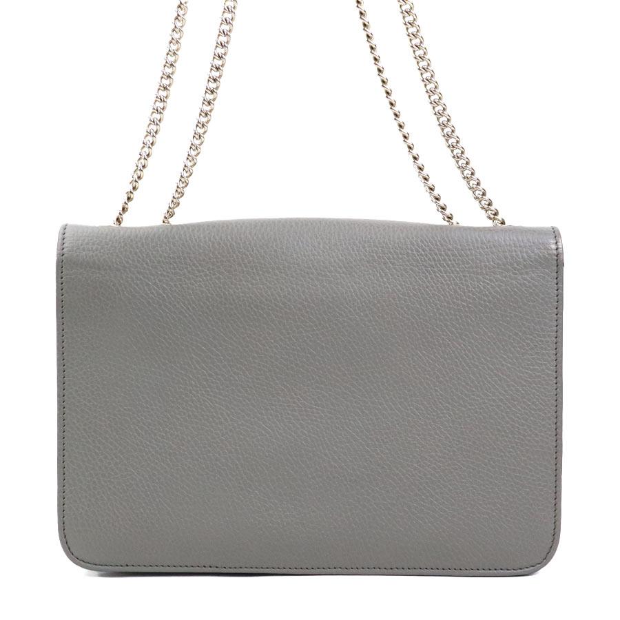 グッチ GUCCI ショルダーバッグ インターロッキングG レザー グレー_2