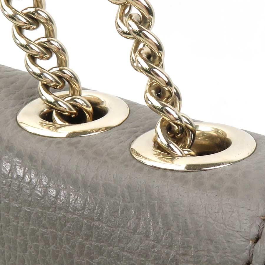 グッチ GUCCI ショルダーバッグ インターロッキングG レザー グレー_9