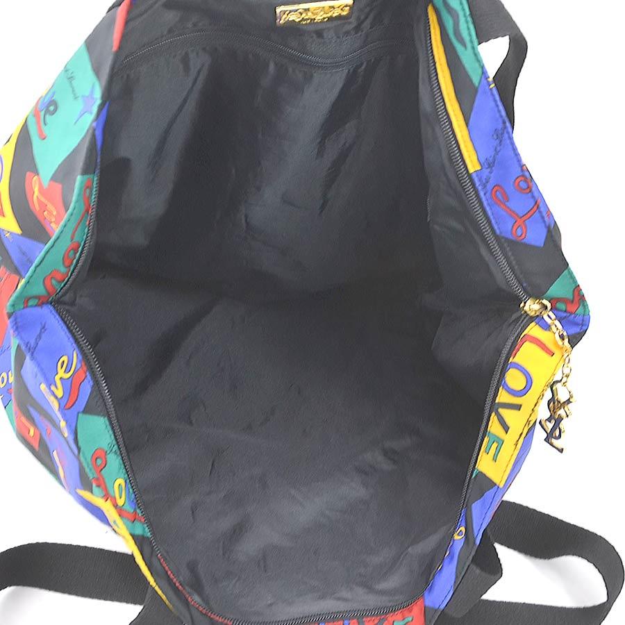 イヴ サンローラン YVES SAINT LAURENT ショルダーバッグ トートバッグ ナイロン ブラック/マルチカラー レディース 送料無料【中古】 e60579g Yves Saint Laurent（イヴ・サンローラン） イヴ サンローラン