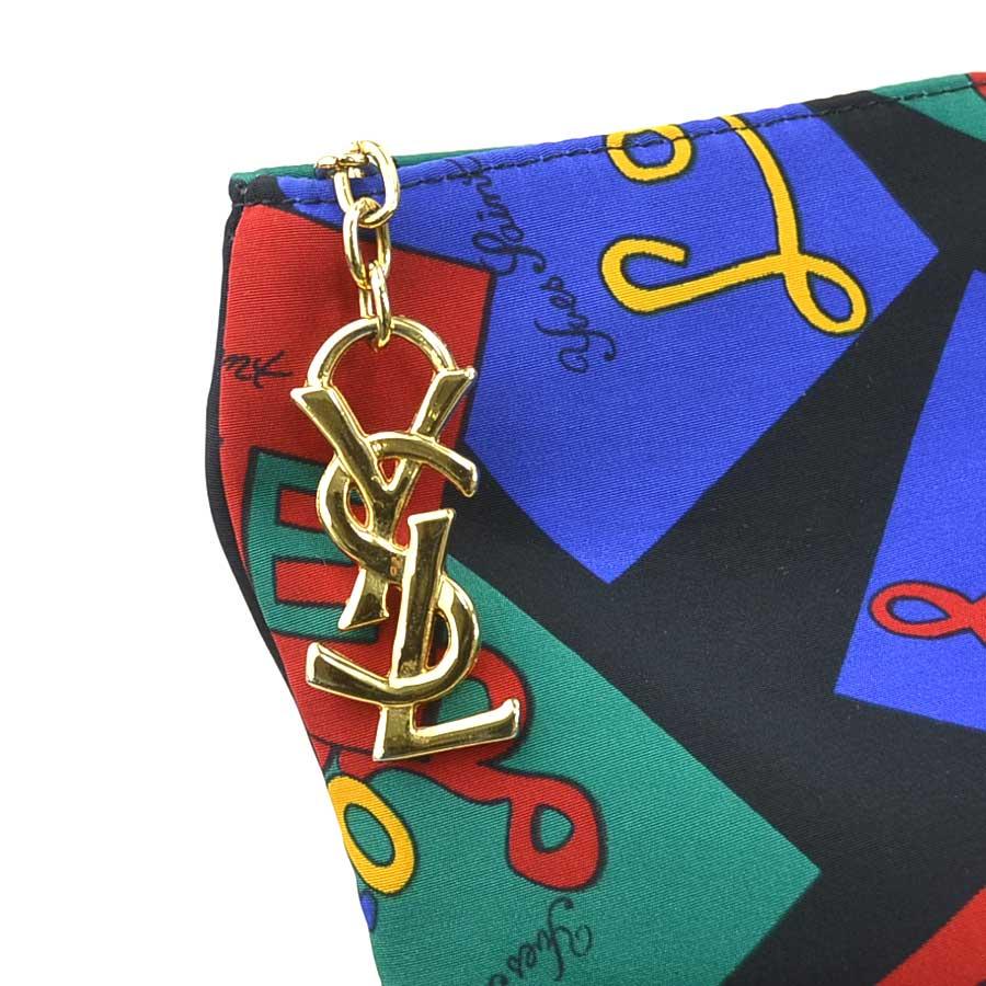 イヴ サンローラン YVES SAINT LAURENT ショルダーバッグ トートバッグ ナイロン ブラック/マルチカラー レディース 送料無料【中古】 e60579g Yves Saint Laurent（イヴ・サンローラン） イヴ サンローラン