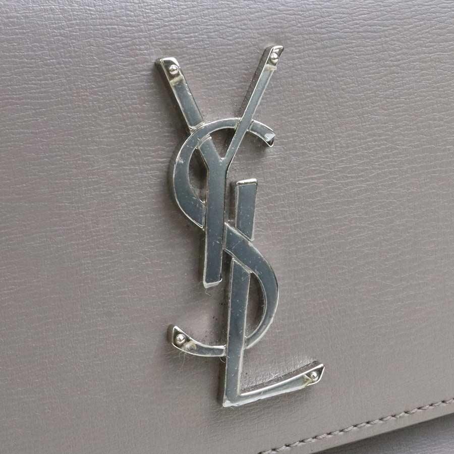 サンローラン SAINT LAURENT ショルダーバッグ レザー/メタル グレー