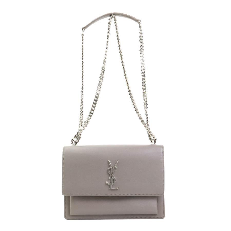 サンローラン SAINT LAURENT ショルダーバッグ レザー/メタル グレー