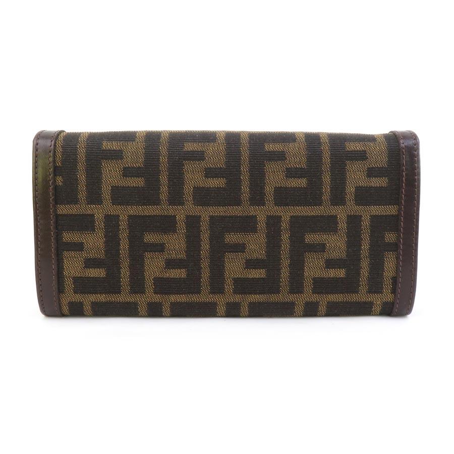 【人気モデル・美品】フェンディ☆ズッカ 長財布 二つ折り PVC マルチカラー FENDI（フェンディ） 二つ折り長財布 ズッカ キャンバス/レザー