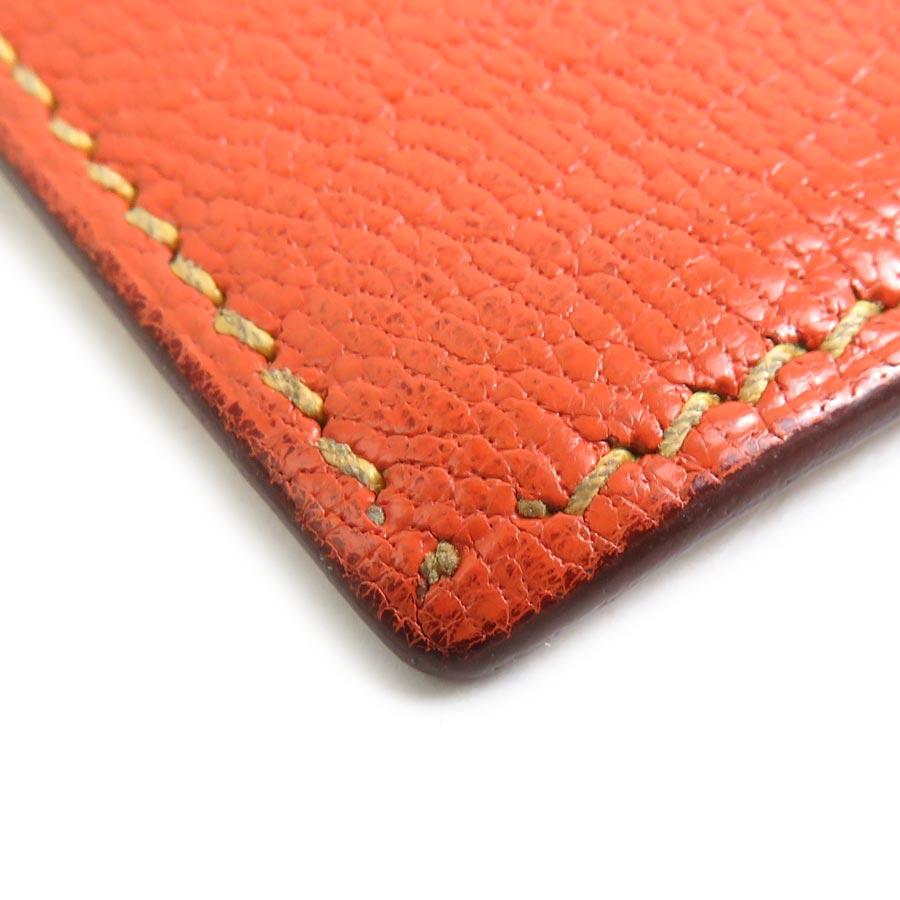 エルメス HERMES 手帳カバー レザー オレンジ/イエロー_4