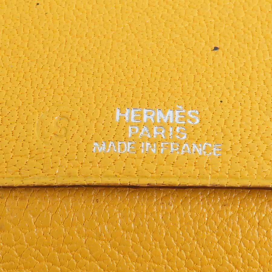 エルメス HERMES 手帳カバー レザー オレンジ/イエロー_9