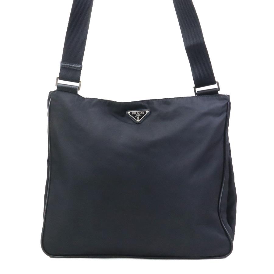 良品　PRADA プラダ　トートバッグ　ショルダーバッグ　ナイロン　黒　レザー PRADA（プラダ） 斜め掛けショルダーバッグ ナイロン ブラック