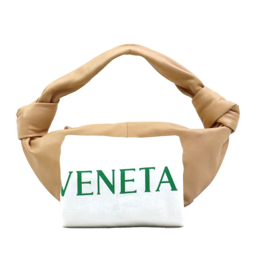 超美品 BOTTEGA VENETA ストロー レザー ベージュ ハンドバッグ ボッテガヴェネタ BOTTEGAVENETA ハンドバッグ ダブルノット レザー
