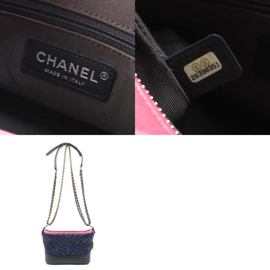 CHANEL シャネル ガブリエル ドゥ シャネル ショルダーバッグ グレー/ネイビー/ピンク 14055 レディース【中古】 e60657a CHANEL（シャネル） ショルダーバッグ ガブリエル ドゥ レザー/メタル