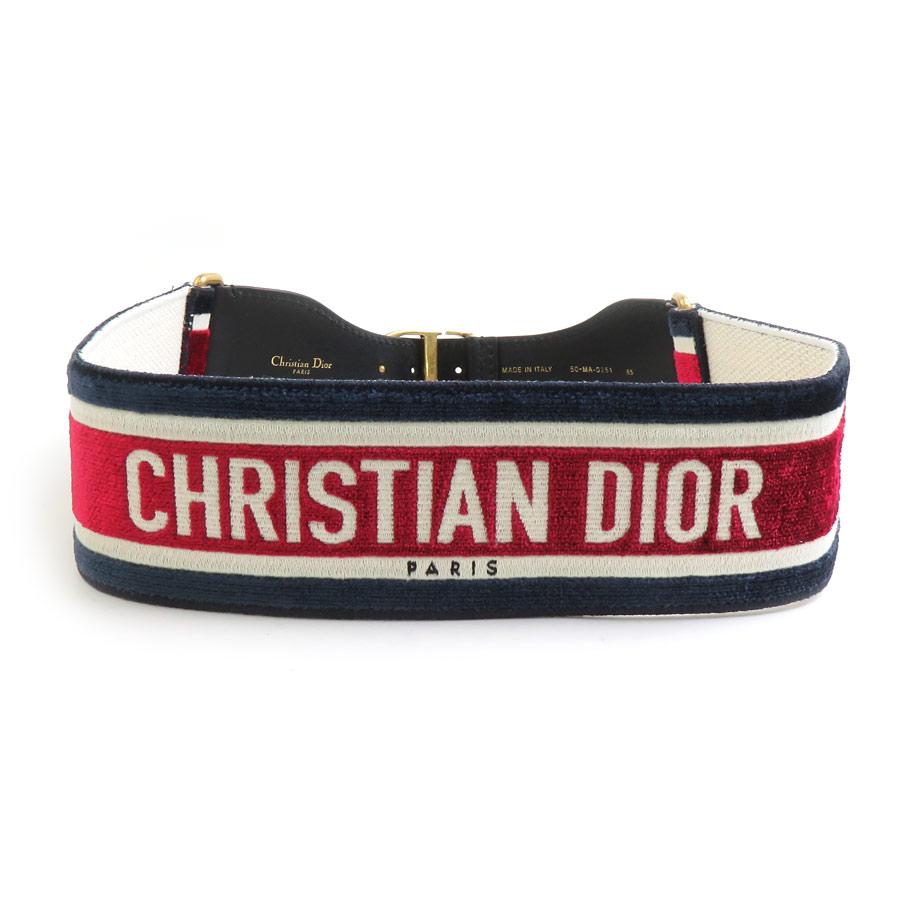 クリスチャンディオール Christian Dior ベルト ベロア/レザー