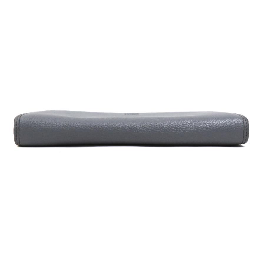 LOEWE（ロエベ） ラウンドファスナー長財布 アナグラム レザー グレー