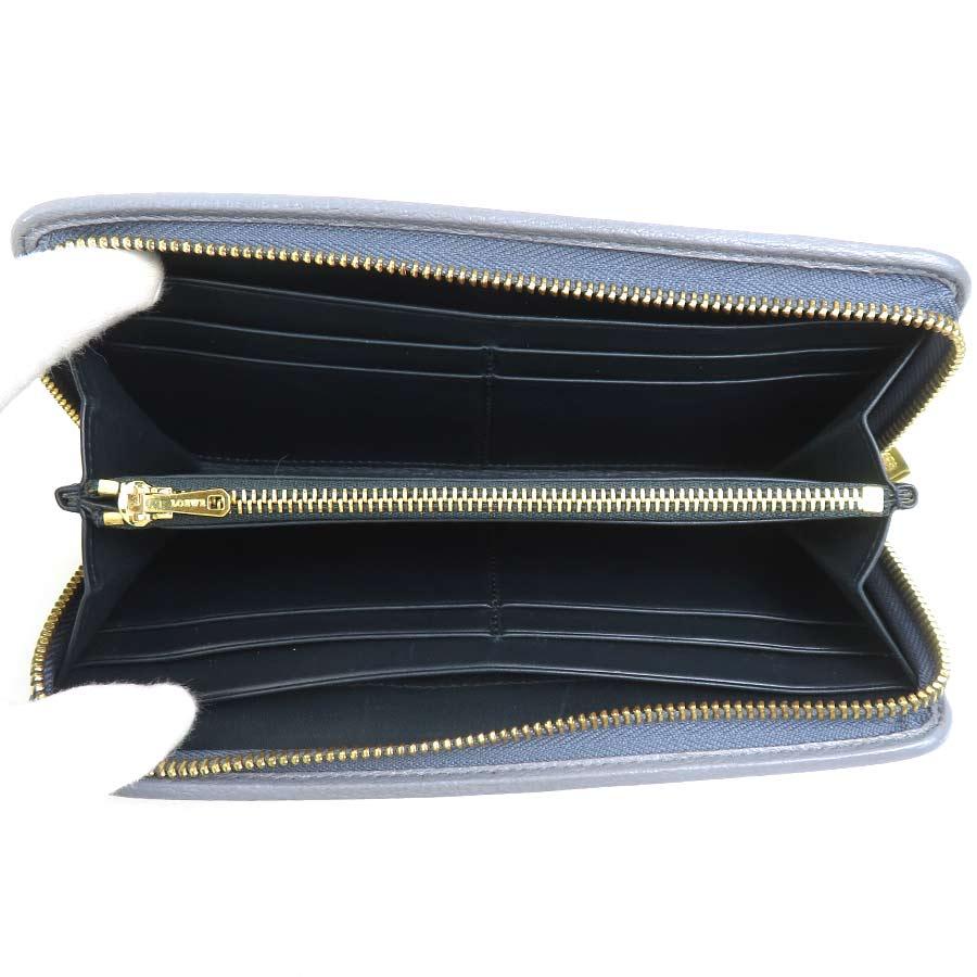 希少 ロエベ GOYA アナグラム ダブル ラウンドジップ レザー 財布 グレー LOEWE（ロエベ） ラウンドファスナー長財布 アナグラム レザー グレー