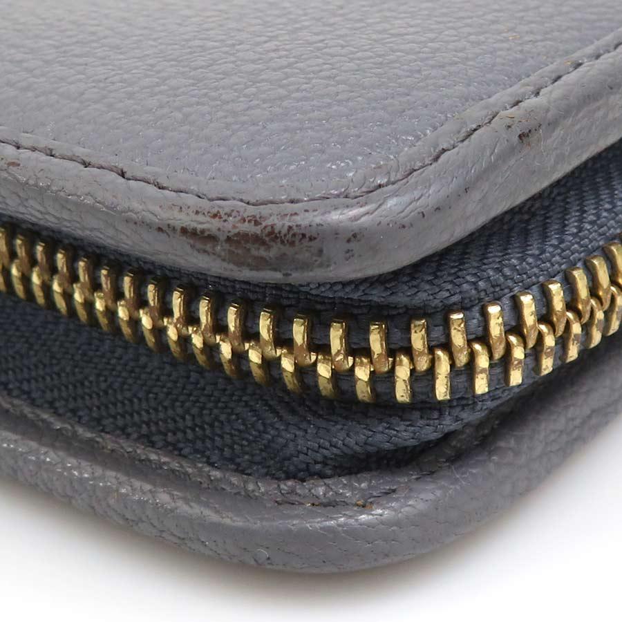 LOEWE（ロエベ） ラウンドファスナー長財布 アナグラム レザー グレー