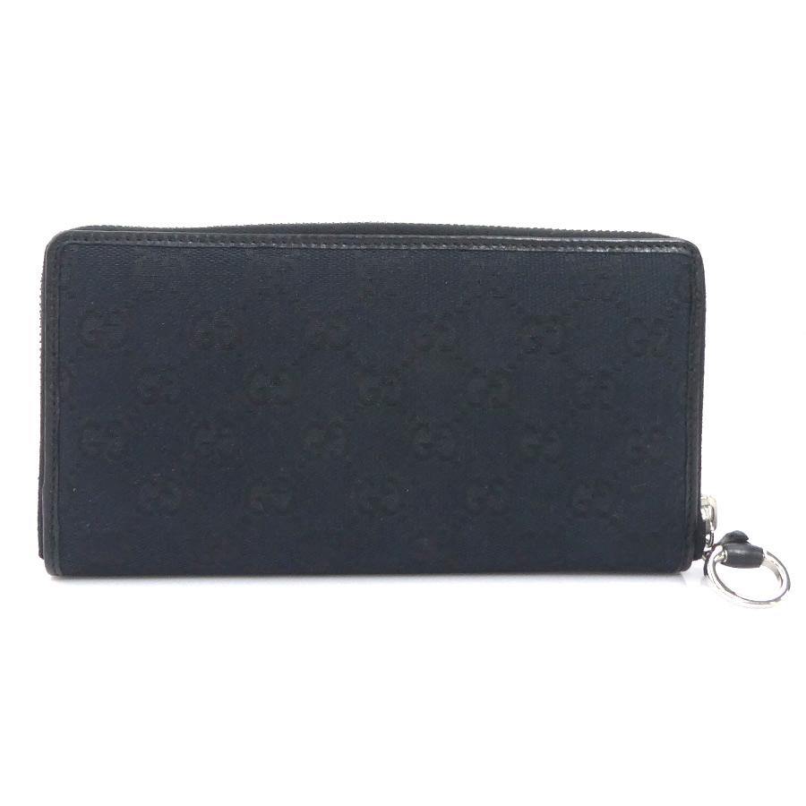 GUCCI（グッチ） ラウンドファスナー長財布 GGキャンバス ブラック